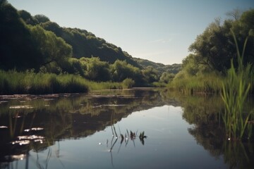 Obraz premium shot of a beautiful nature reserve through the eyes of someone experiencing it for the first time, created with generative ai