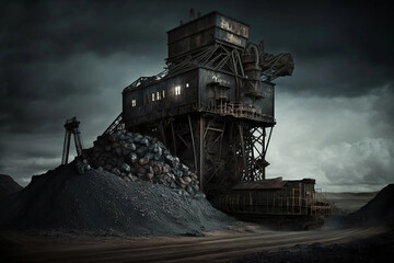 Mine and coal mining of minerals. AI Generated