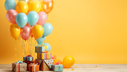 birthday party balloons. Generative AI
