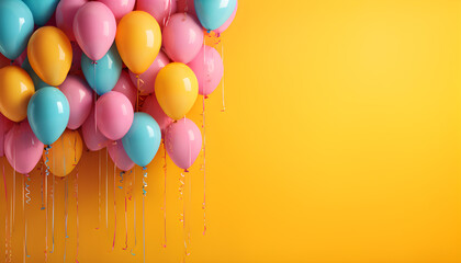 colorful balloons background. Generative AI