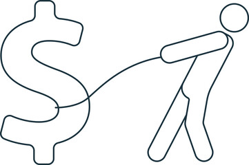 Pull economy icon. Monochrome simple sign from digitalization collection. Pull economy icon for logo, templates, web design and infographics.