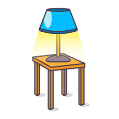 Table on a Sleep lamp cartoon vector icon illustration. Flat icon minimal illustration