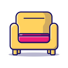 Sofa chair vector icon, flat icon minimal illustration