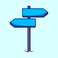 Road arrow signs left and right vector icon, flat icon sing minimal illustration