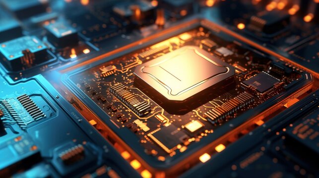 a close up of a circuit board. Generative AI Art.