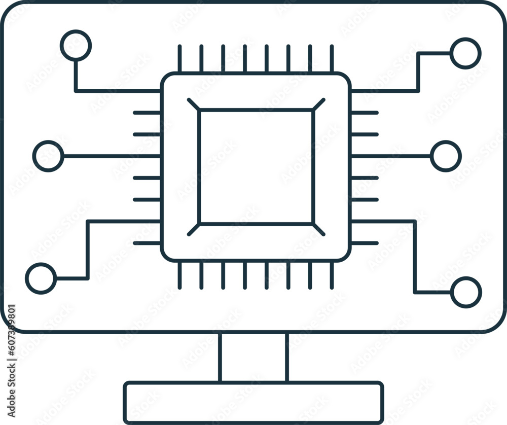 Poster embedded system icon. monochrome simple sign from digitalization collection. embedded system icon fo