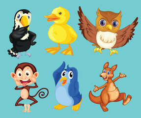 Fototapeta premium Set of cute animals vector by the greatest graphics