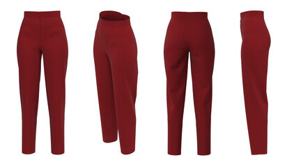 Red Woman Pants