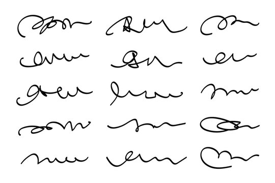 A set of hand drawn squiggle and scribble lines, png transparent background