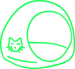 Fototapeta premium Doodle cat bed