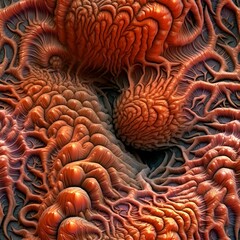 Naklejka na ściany i meble The creature s awe-inspiring size and power. , Texture map, seamless, tileable, organic, skin texture, biological, mutant, realistic style, beautiful, highly textured style, intricate, coral, fractal,
