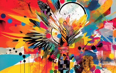 An energetic and vibrant art composition that capture