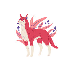 Bright dingo dog Australian animal flat style, vector illustration