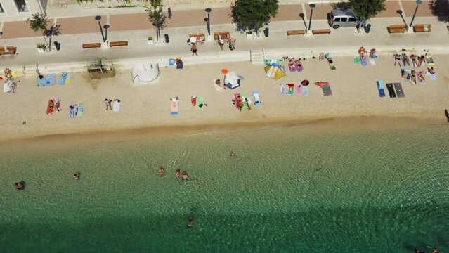 Aerial view of Igrane town, the Adriatic Sea, Croatia