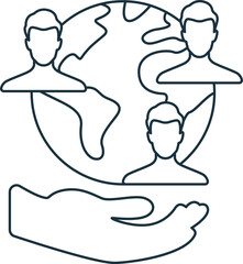 Social responsibility icon. Monochrome simple sign from donation collection. Social responsibility icon for logo, templates, web design and infographics.