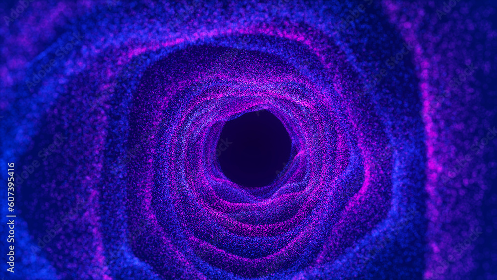 Poster colorful tunnel background. abstract digital background. big data visualization. data flow informati