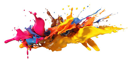 Explosion of colored oil paint  isolated on white background.