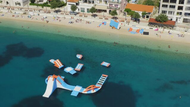 Aerial view of Igrane town, the Adriatic Sea, Croatia