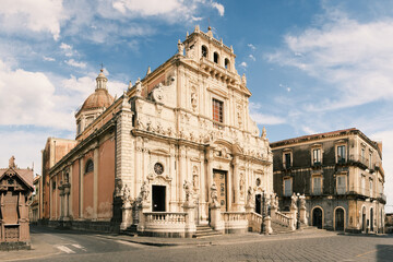 Fototapeta na wymiar The magnificent Basilica of Saint Sebastian, Acireale, Catania, Italy