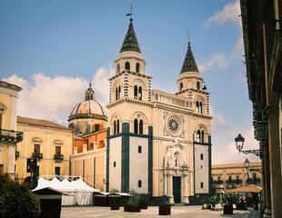 The Cathedral Church of Acireale, Catania, Italy. The church is dedicated to Maria Santissima...