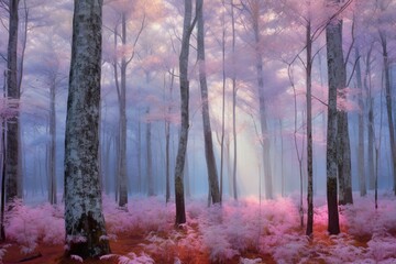 Dreamscape Canopy: A Mystic Forest in Pastel Splendor