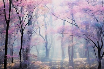 Dreamscape Canopy: A Mystic Forest in Pastel Splendor