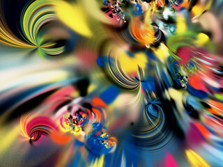rainbow abstract fractal background 3d rendering illustration