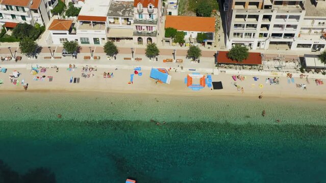 Aerial view of Igrane town, the Adriatic Sea, Croatia