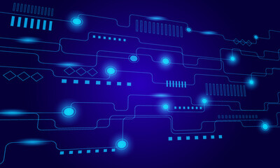 blue line circuit networking hi tech technology abstract background