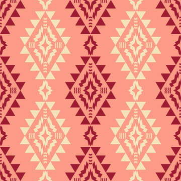 Southwest tribal geometric pattern. Vector aztec Navajo geometric seamless pattern colorful vintage style. Ethnic southwest pattern use for fabric, textile, home decoration elements, upholstery, wrap.