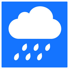 Rain cloud and rain icon.