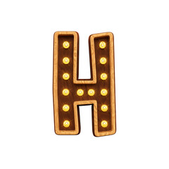 Alfabeto de madeira letra H