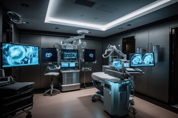 smart operating room, equipped with advanced surgical tools and technology, created with generative ai