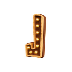 Alfabeto de madeira letra J