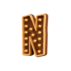Alfabeto de madeira letra N