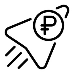 ruble line icon