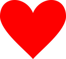Red shape love heart icon vector isolated on white background.