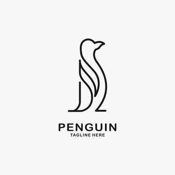 Penguin logo design illustration