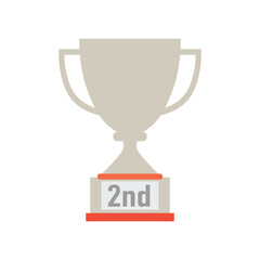 Trophy cup icon. Flat color design. Vector Illustration.