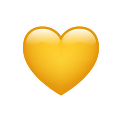Yellow heart emoji isolated on white background. Emoticons symbol modern, simple, vector, printed on paper. icon for website design, mobile app, and UI. Vector Illustration