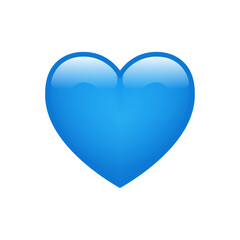 Blue heart emoji isolated on white background. Emoticons symbol modern, simple, vector, printed on paper. icon for website design, mobile app, and UI. Vector Illustration