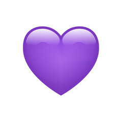 Purple heart emoji isolated on white background. Emoticons symbol modern, simple, vector, printed on paper. icon for website design, mobile app, and UI. Vector Illustration