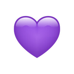 Purple heart emoji isolated on white background. Emoticons symbol modern, simple, vector, printed on paper. icon for website design, mobile app, and UI. Vector Illustration
