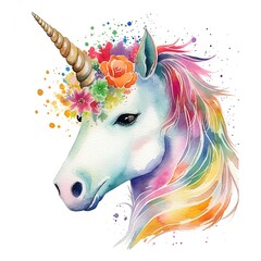 Unicorn illustration for children's design. Generative AI