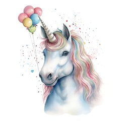 Obraz na płótnie Canvas Unicorn illustration for children's design. Generative AI