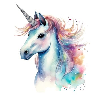 Unicorn illustration for children's design. Generative AI