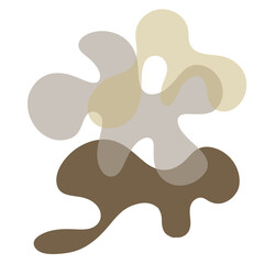 Abstract Pebble Style Shapes Bending In With Each other Modern Art Style 