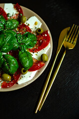 salad with tomato and basil