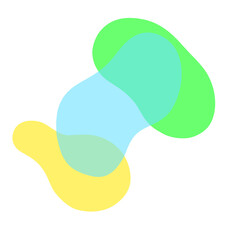 Abstract Pebble Style Shapes Bending In With Each other Modern Art Style 