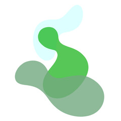 Abstract Pebble Style Shapes Bending In With Each other Modern Art Style 